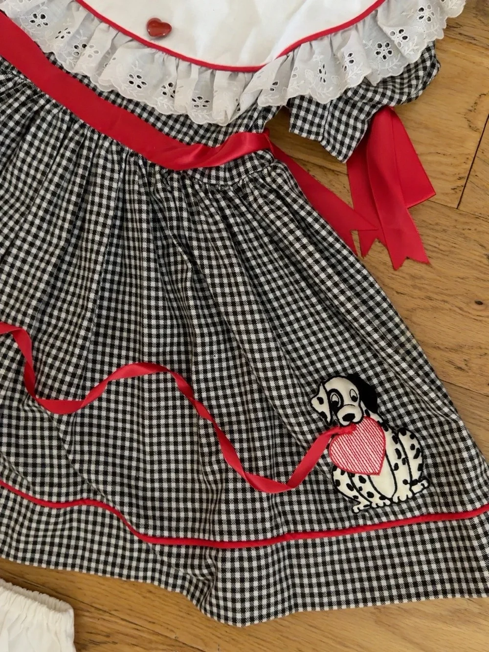 Vintage Girls Gingham Dress w/ Matching Pantalettes Estimated 2T/3T • Late 1980